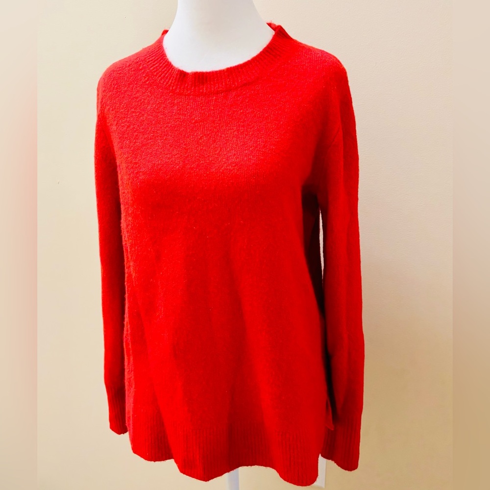 J. Crew Vibrant Red Crew Neck Sweater